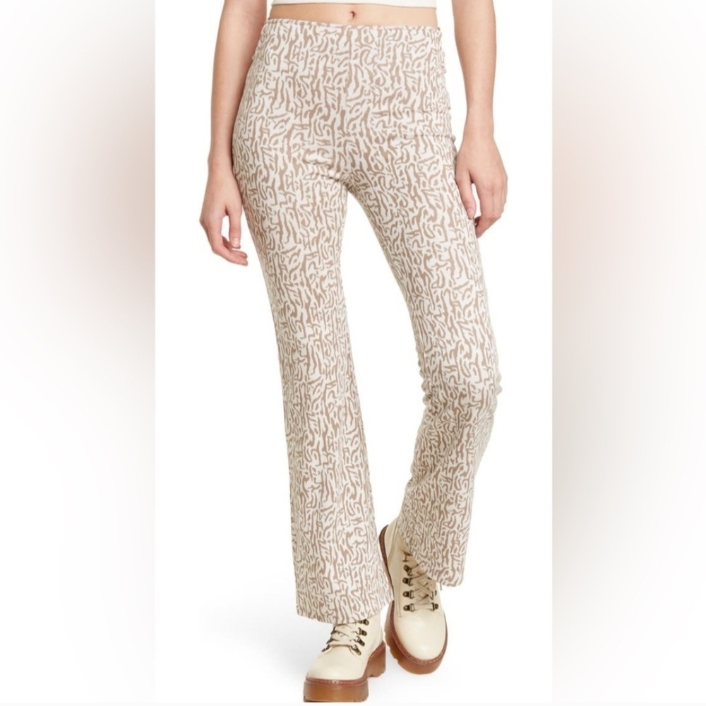 Women's Beige Patterned Pants